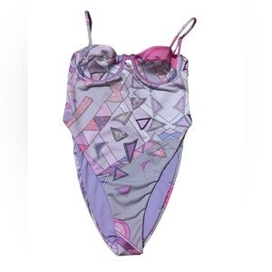 Neiman Marcous Women’s Geometric Sequined One Piece Swimsuit Size:XS (NWT)